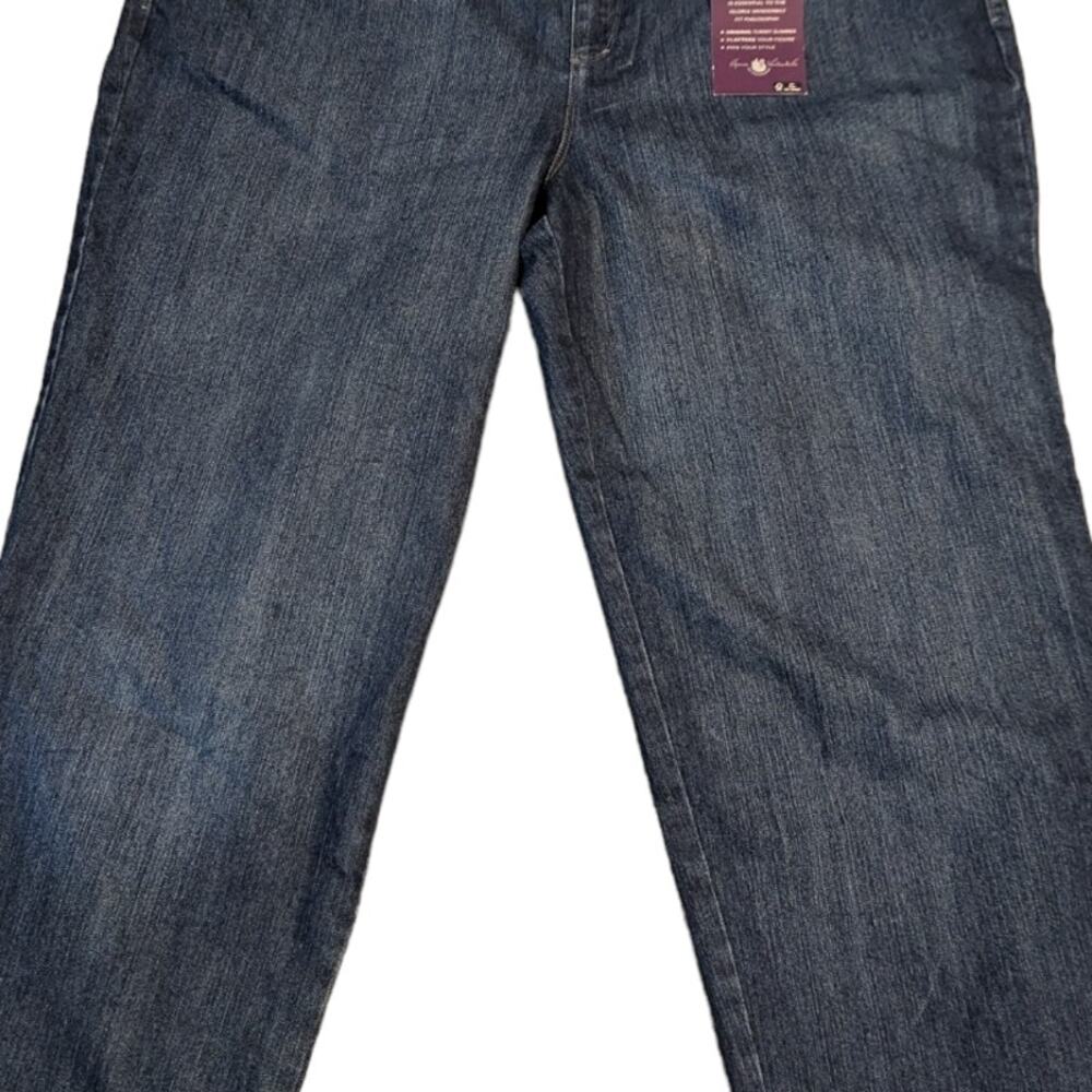 GLORIA VANDERBILT Amanda Dark Rinse Distessed Ankle Jeans Plus Size 22W NEW - Picture 3 of 11